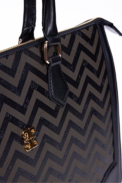 Pierre Cardin Χακί Μαύρη Γυναικεία Τσάντα ώμου