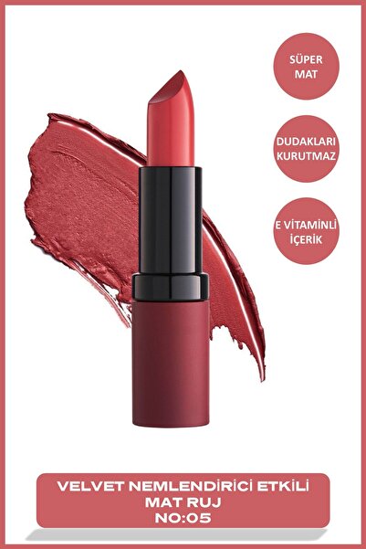 Golden Rose Velvet Matte Lipstick No: 05 - Yoğun Pigmentli Kadifemsi Mat Ruj