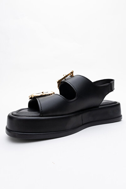 LuviShoes Dámské ploché sandály SLOPE Black Double Strap