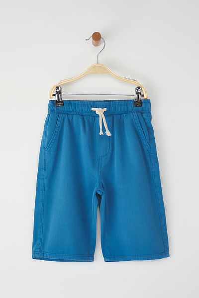 TRENDYOLKIDS Blue Boy, 100% bumbac, pantaloni scurți și bermude din denim cu talie elastică TKDSS25JE00008