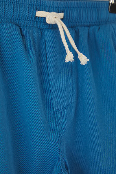 TRENDYOLKIDS Blue Cotton Basic Elastic Waistband Elasticated Boys' Denim Shorts&Bermuda Tkdss25Je00008