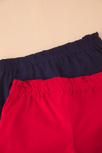 TRENDYOLKIDS Piros-tengerkék női gyermek kötött rövidnadrág 100% pamut elasztikus TKDSS25SR00024