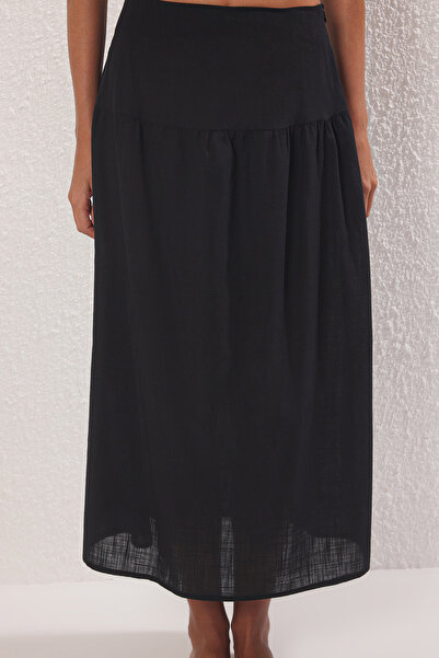 Trendyol Collection Black Woven Beach Blouse-Skirt Set Tbess25Au00073