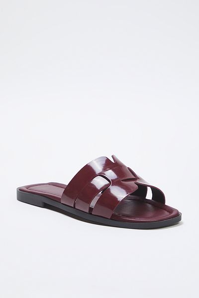 TRENDYOL SHOES Claret Red Single Band Daily Damen-Hausschuhe TAKSS24TE00010