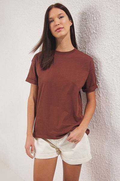 Trendyol Collection Brown Knitted T-Shirt Twoss23Ts00040