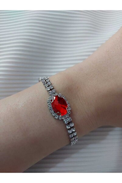 Avcıoğlu Aksesuar اسوارة نسائية حجر واحد بيضاوي موديل زركون كريستال حجر اسوار...