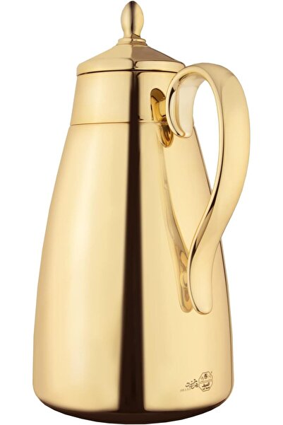 Generic Al Saif 'Shahd' Vacuum Insulated Coffee & Tea Flask, 1 L, Gold Stainless Steel