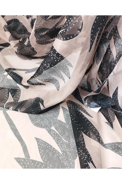 Kumaş Parça Thin Chiffon in Black and Beige Colorswidth: 140 cm