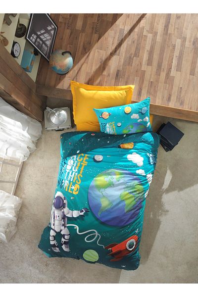 Cotton Box Cottonbox Young Group Little Astronaut Turquoise Nev.tkm.t.k + Φινιρισμένο σεντόνι
