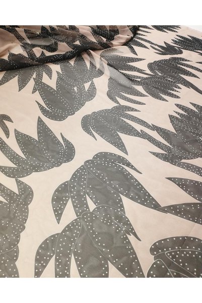 Kumaş Parça Thin Chiffon in Black and Beige Colorswidth: 140 cm