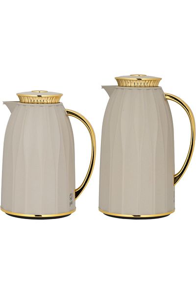 ALSAIF Anaqa 2-pieces Coffee And Tea Vacuum Flask,0.7l /1l , Light Grey/gold