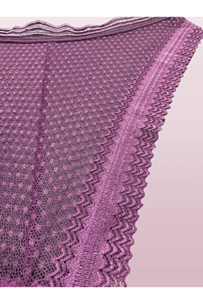 Cooqpoo Фіолетові S-M розмір повністю прозорі мереживні трусики з еластичною стрічкою на талії для жінок