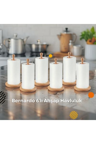 Bernardo Wooden Towel Holder 6 Pieces