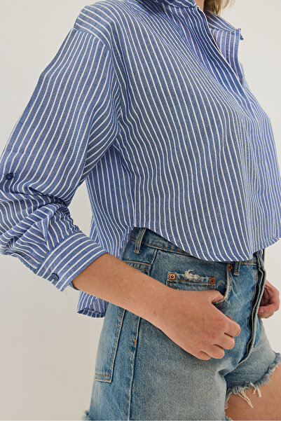 Bianco Lucci Női vékony csíkos normál pamut termés ing 2039 60283204