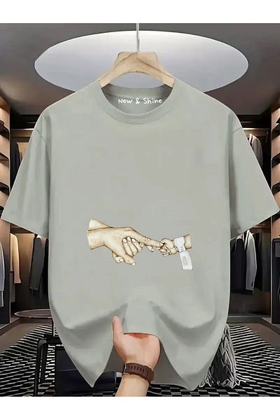New Shine Baby Family Handshake εμπριμέ μπλουζάκι μεγάλου μεγέθους