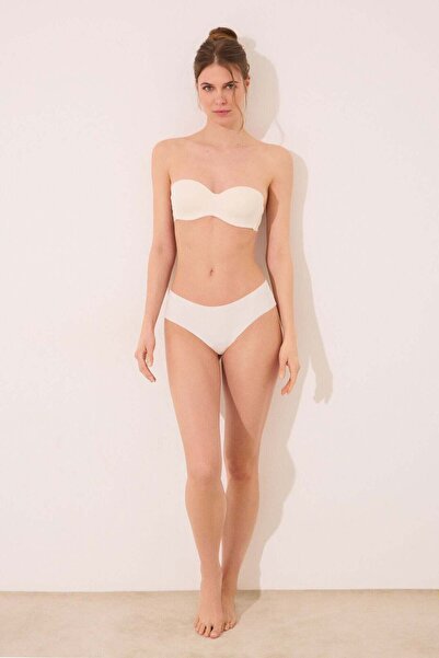 Women'secret Brazilian wide panty in microfibre and cream lace