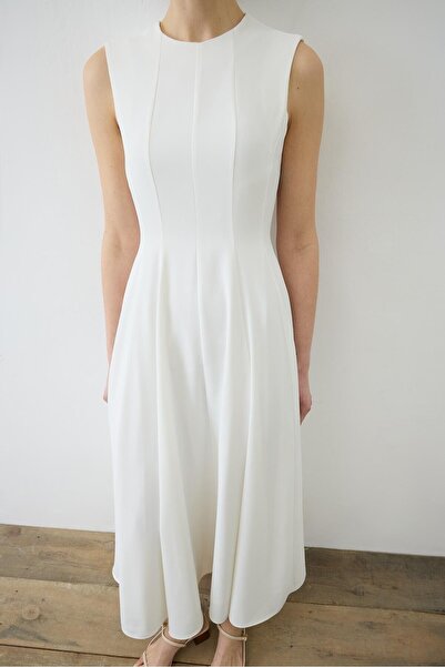 TERZİ DÜKKANI ALİZA Λευκό Αμάνικο Φόρεμα