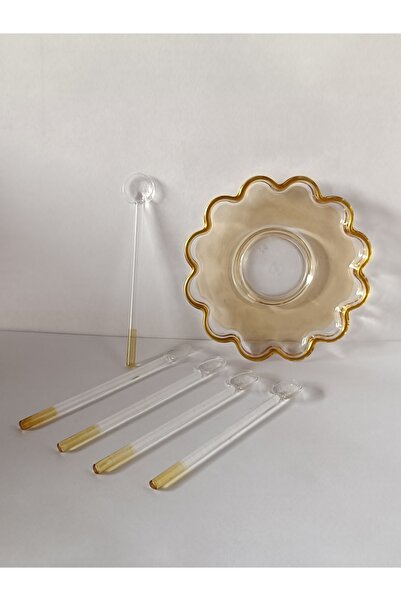 KEVSER GLASS Cam çay kaşıgı 12 adet bal renk tabak yoktur