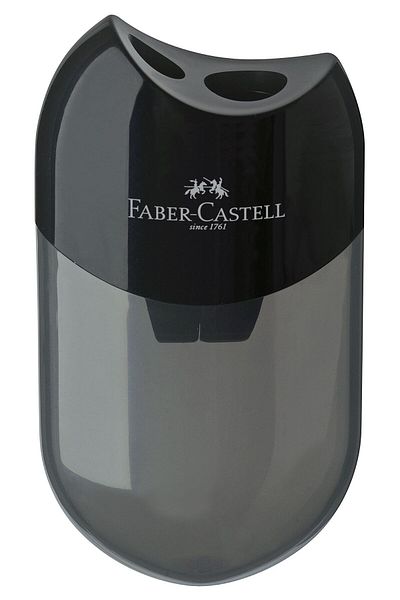 OEM Double Sharpener With Container, Faber-castell, Plastic Material, Black Color