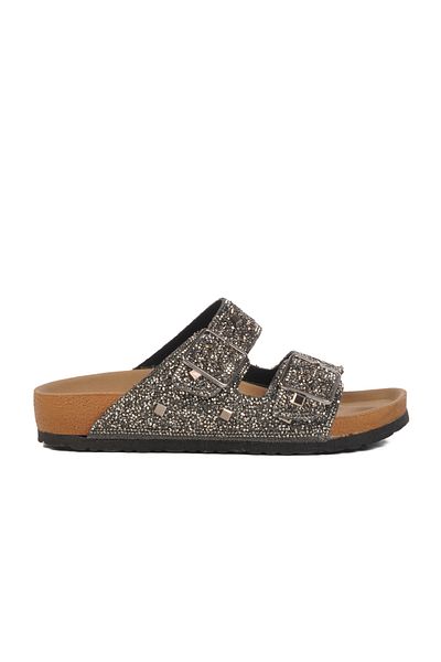 Pierre Cardin Platinum Stone Embroidered Lightweight Women's Slippers Pc-7552 Z