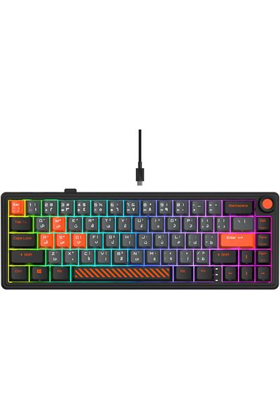 Gamertek Fusion 65% Gaming Mechanical Keyboard English-Arabic Layout - Black