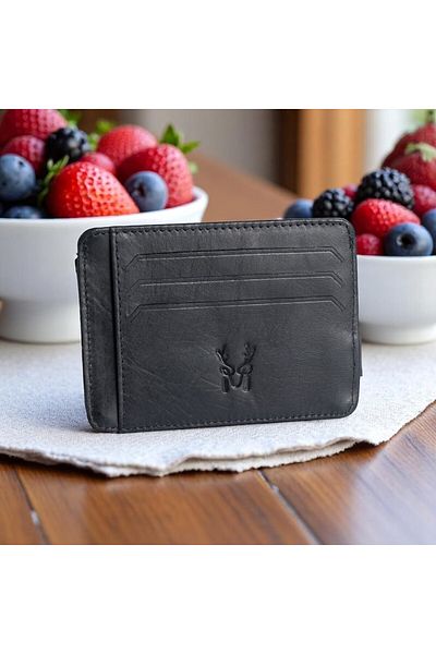 Modica Fermi - Genuine Leather Minimalist Men's Card Holder, Slim Wallet