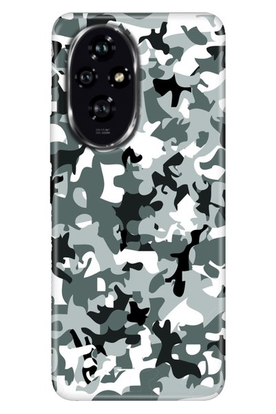 Cekuonline Honor 200 Case Decorative Silicone Printed A58 Cover Camouflage