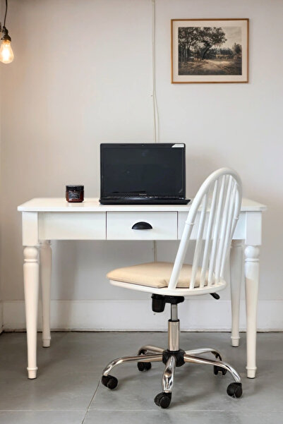 Woodenbend Marine Beyaz Çalışma Masa Sandalye Takımı, Çizilmez Kaplama Masa, ...