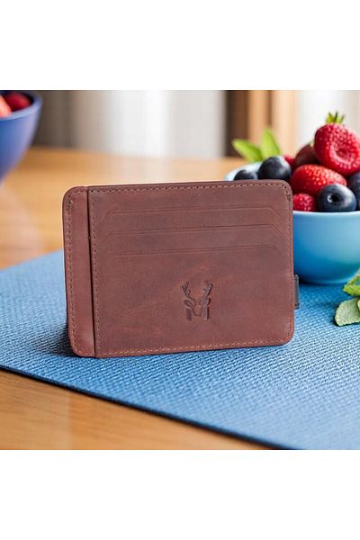 Modica Fermi - Genuine Leather Minimalist Men's Card Holder, Slim Wallet