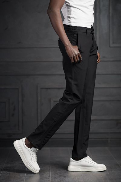 PERPANT Elastic Waist and Threaded Lycra Slimfit Summer Fabric Jogger Pants