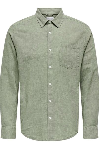 Only & Sons ΜΠΛΟΥΖΑ ONSCAIDEN LIFE REG LS 1 PKT NOOS ΠΡΑΣΙΝΗ