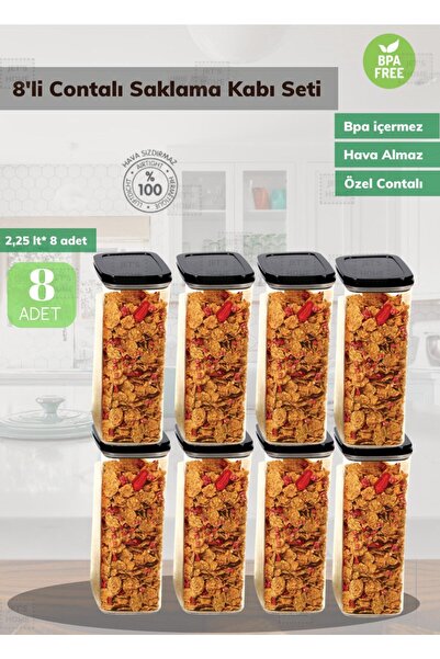 Jet's Home 8’li Saklama Kabı Seti Bpa Free Sızdırmaz Erzak Kabı Hava Almaz Ba...