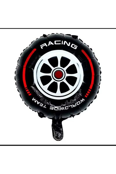 Deniz Party Store Race Car Wheel Foil Balloon Race Car Tire Foil Balloon 1Pcs
