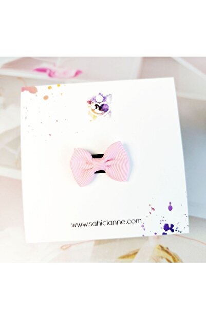 Sahici Anne Mini Ribbon Bow Hairless Baby Barrette, 3cm Ανοιχτό ροζ Ανοιχτό ροζ