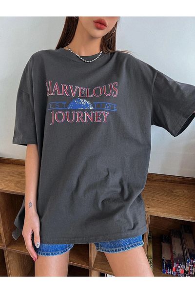 CLAYES Тениска Marvelous Smoke Oversize - с щампа