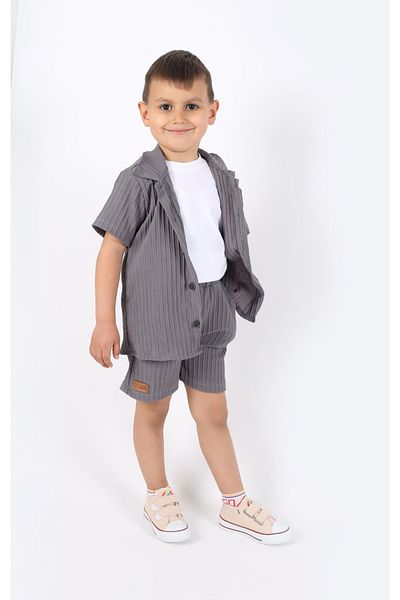 aden kids Boys Shirt+Sweatshirt and Shorts with Pockets Bottom Top Set --Not Want Iron--