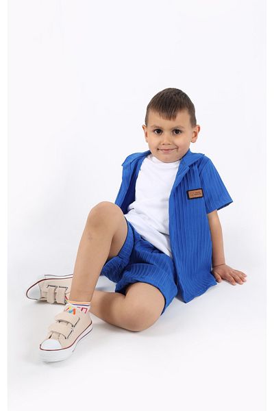 aden kids Boys Shirt+Sweatshirt and Shorts with Pockets Bottom Top Set --Not Want Iron--
