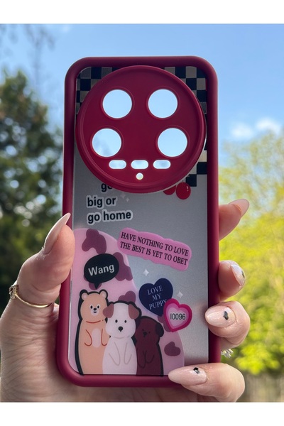 DÜNYA AKSESUAR xiaomi redmi 14 ultra uyumlu mutlu kedi ayıcık sevimli çiçekli...