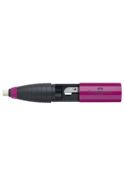 Faber Castell Ascuțitoare cu radieră roșu/albastru Faber-Castell