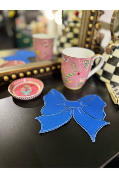 Merve Kaymakcı Bow Presentation Napkin - Blue