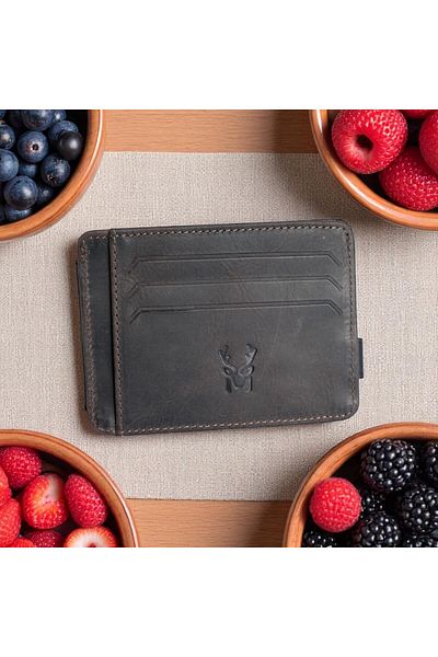 Modica Fermi - Genuine Leather Minimalist Men's Card Holder, Slim Wallet