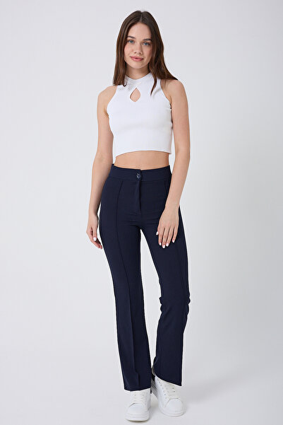 Royalside Ženske Visok struk Oblikuje figuru Zvonaste nogavice tamnoplave pal...