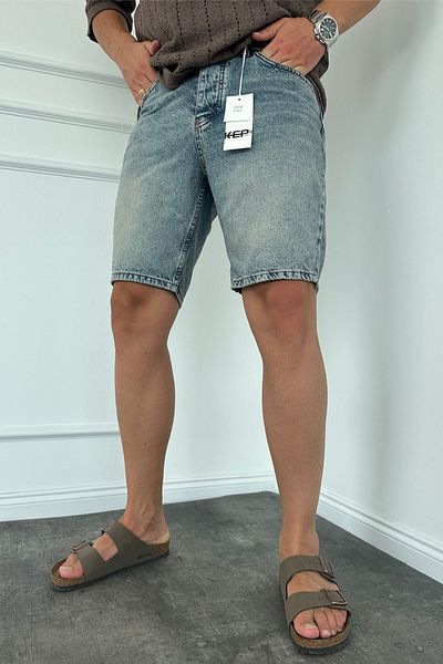 MADZEYMODA Ανδρικό τζιν σορτς μπλε KE-591
