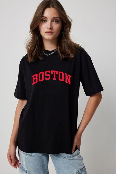 makiteks Εποχιακό Oversize Cycling T-shirt Γυναικείο Μαύρο εμπριμέ