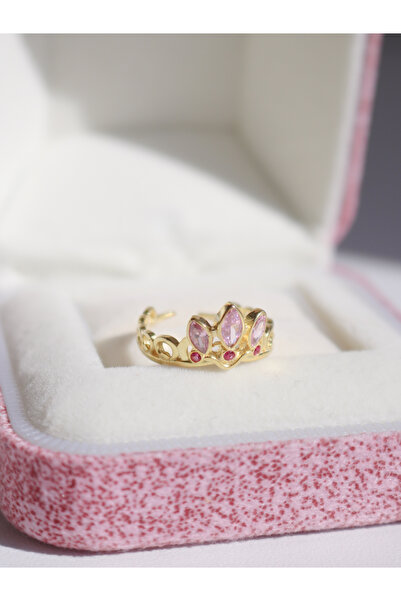 Reorah Collection Rapunzel Taç Yüzük 925 Gümüş-Pembe