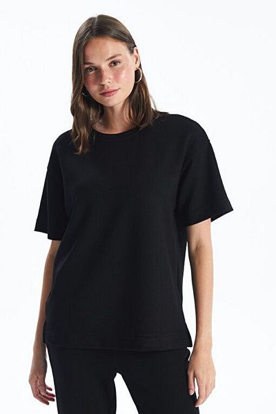makiteks Εποχιακό Oversize Cycling T-shirt Γυναικείο Μαύρο εμπριμέ