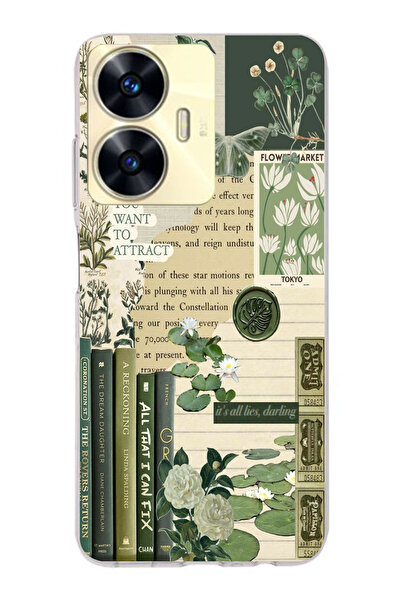 moonset Realme C55 Uyumlu Be The Energy Kolaj Tasarımlı Baskılı Şeffaf Telefo...