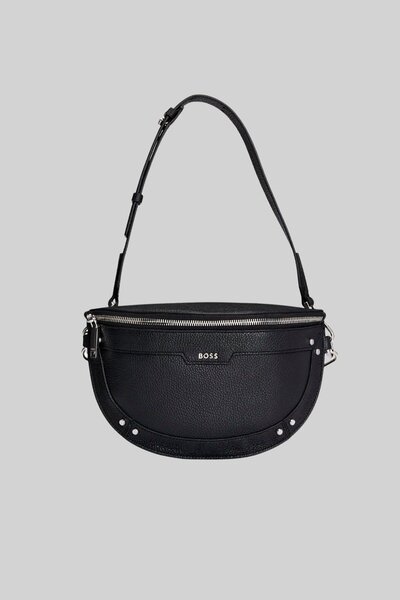 BOSS Kadın Hakiki Deriden Yapılmış Bel Çantası Siyah