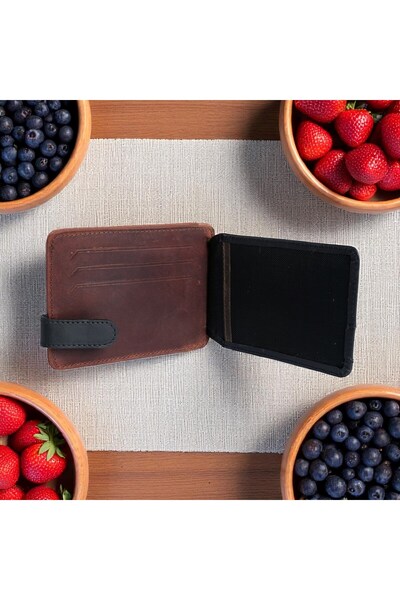 Modica Fermi - Genuine Leather Minimalist Men's Card Holder, Slim Wallet
