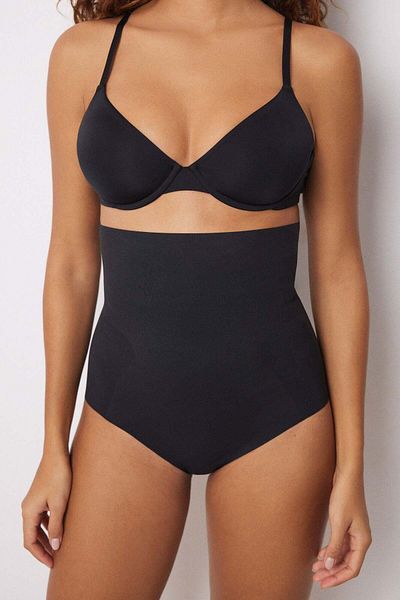 Women'secret High waisted push up and reducing black panty